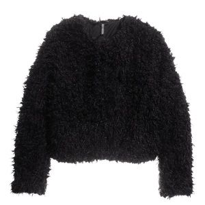 Black furry jacket
